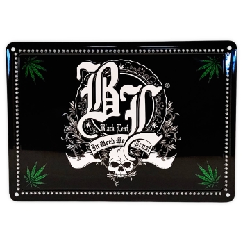 Black Leaf Metall Dekoschild In Weed We Trust